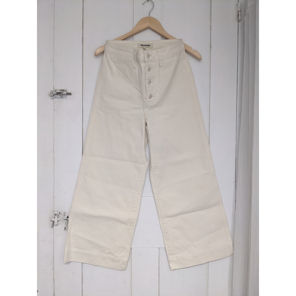 NWT Madewell Emmett Wide-Leg Crop Pants Size 25 Button Front Edition